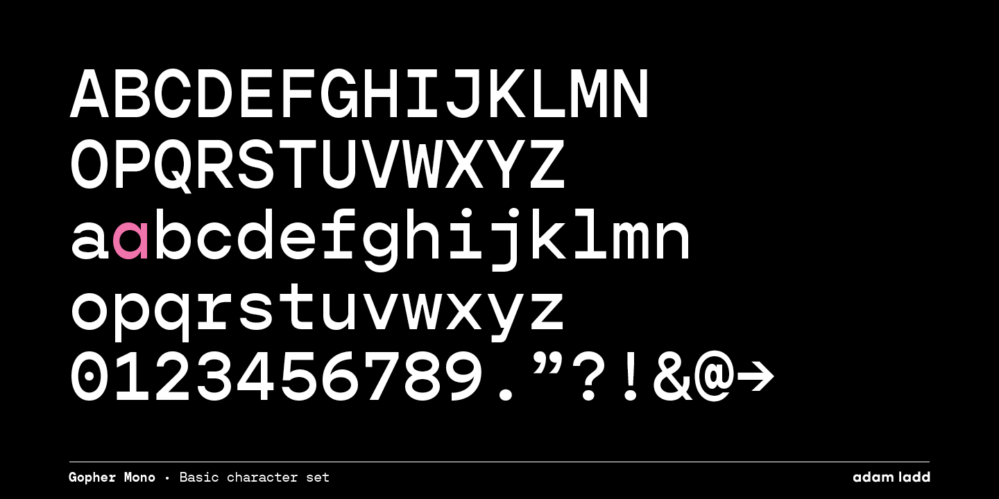Пример шрифта Gopher Mono Bold Italic